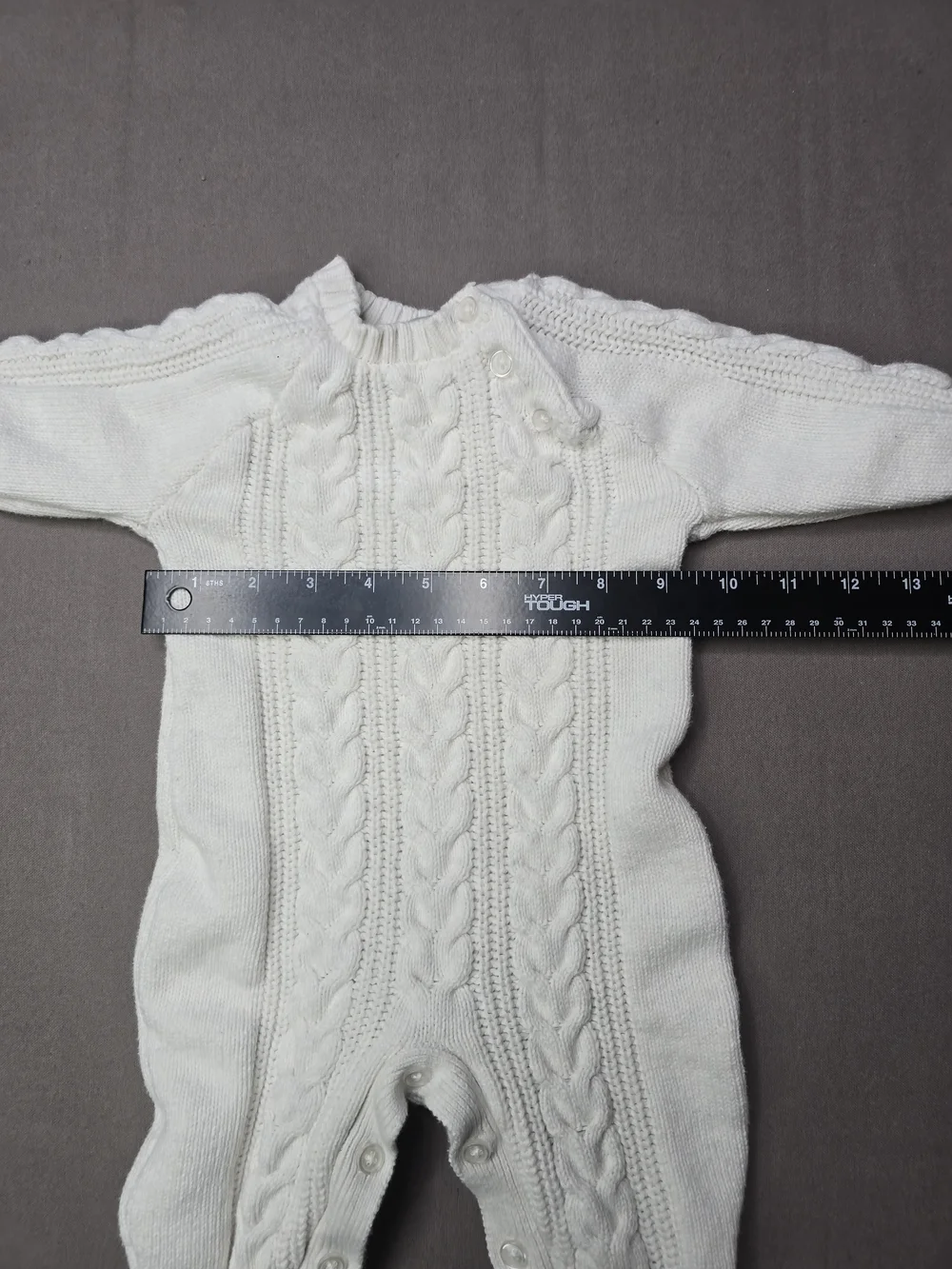 Ciraf Baby Cable Knit Romper White 100% Cotton Size 62 (2-4M) One Piece